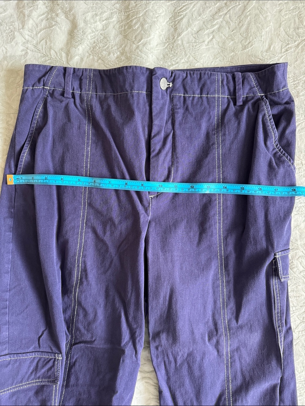Maeve by Anthropologie Women’s Purple Cargo Pants with Contrast Stitching - Picture 13 of 13